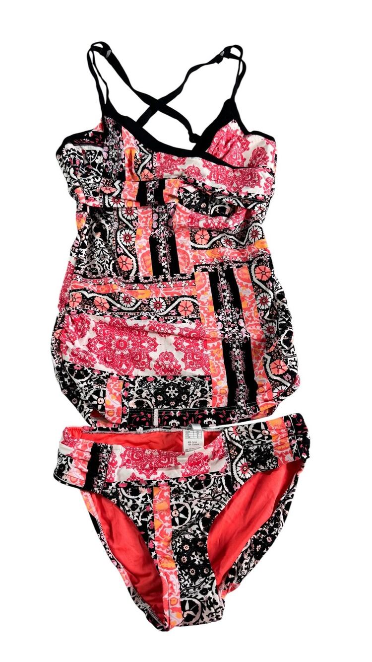 NWT Seafolly Silk Market Tankini Swimsuit Set DD/E Top Bottom US 6 AU 10